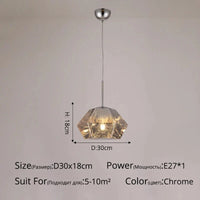 Suspension Nordique Moderne pour Restaurant Bar Café by DesignStudio | Marco Lucetti B argent D30x18cm