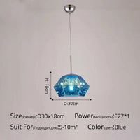 Suspension Nordique Moderne pour Restaurant Bar Café by DesignStudio | Marco Lucetti B Bleu D30x18cm