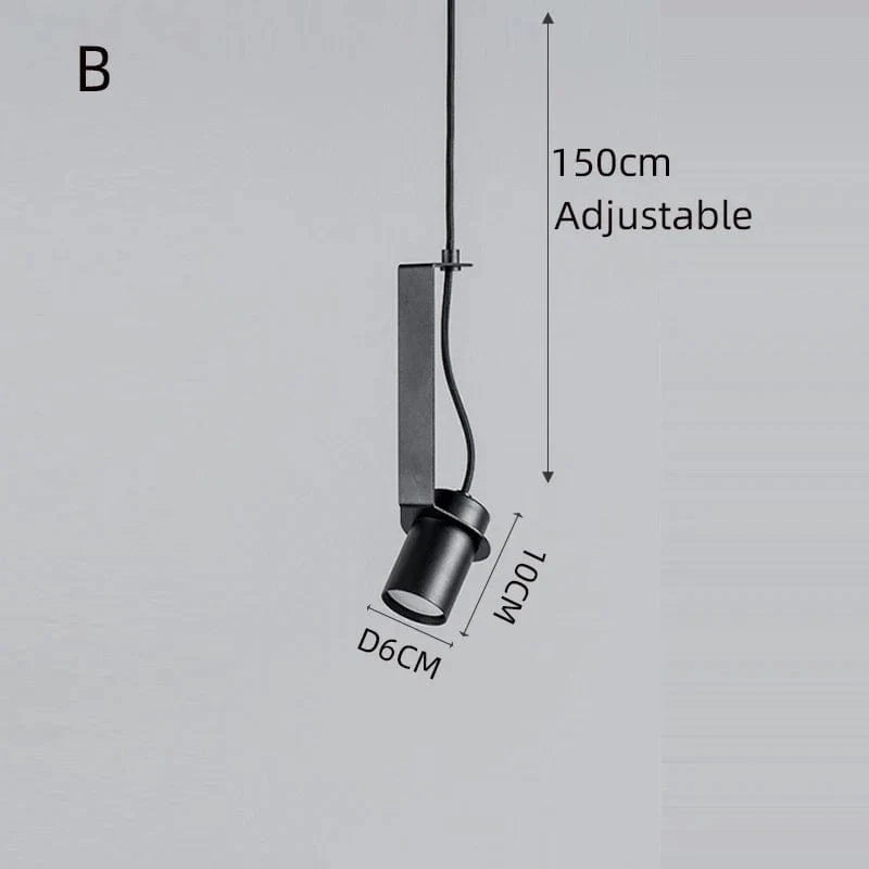 Suspension nordique post-moderne pour salle à manger par un styliste | Marco Lucetti B noir / Lumière blanche
