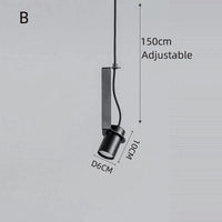Suspension nordique post-moderne pour salle à manger par un styliste | Marco Lucetti B noir / Lumière blanche