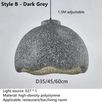 Suspension Nordique pour Chambre Vestiaire LED Créative - Idéale pour Restaurant, Café ou Loft | Marco Lucetti Style B - Gris foncé / D60cm / Lumière chaude 3000K