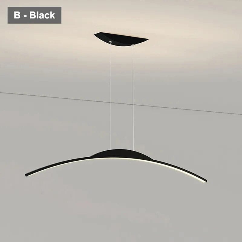 Suspension nordique pour cuisine et bar : Ligne Longue | Marco Lucetti B Couleur noire / L 80 cm 16 W / Lumière naturelle 4000K