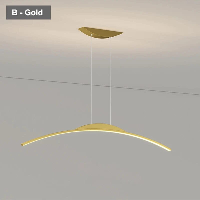 Suspension nordique pour cuisine et bar : Ligne Longue | Marco Lucetti B D&#39;or / L 80 cm 16 W / Lumière naturelle 4000K