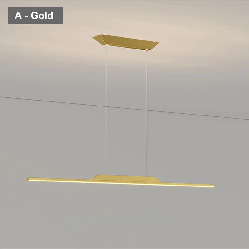 Suspension nordique pour cuisine et bar : Ligne Longue | Marco Lucetti Un doré / L 80 cm 16 W / Lumière naturelle 4000K