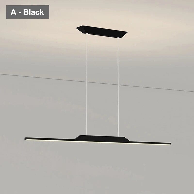 Suspension nordique pour cuisine et bar : Ligne Longue | Marco Lucetti Une couleur noire / L 80 cm 16 W / Lumière naturelle 4000K