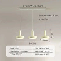Suspension Nordique Rétro Bauhaus Blanc | Marco Lucetti 3WL / Sans ampoule