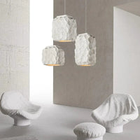 Suspension Nordique Simple faite à la main en polystyrène E27 blanc pour cuisine, salon, café, salle à manger ou îlot | Marco Lucetti