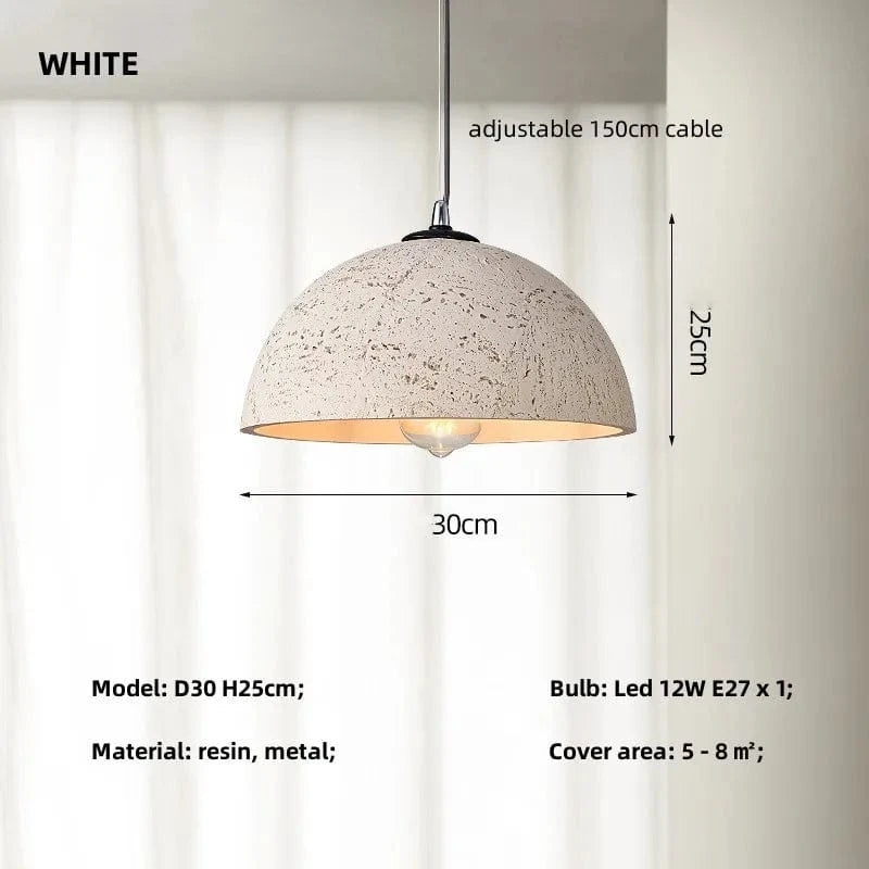 Suspension Nordique Style Épuré E27 Led pour Salle à Manger Rétro Loft Décoration Maison | Marco Lucetti Blanc D30cm / Lumière blanche 6500K