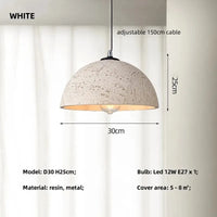 Suspension Nordique Style Épuré E27 Led pour Salle à Manger Rétro Loft Décoration Maison | Marco Lucetti Blanc D30cm / Lumière blanche 6500K