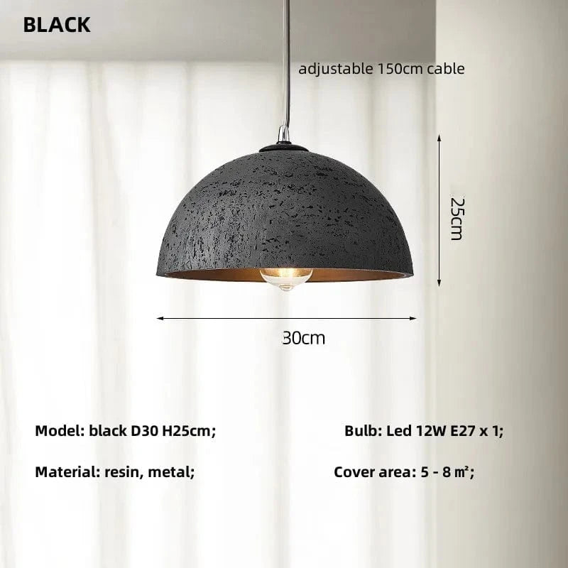 Suspension Nordique Style Épuré E27 Led pour Salle à Manger Rétro Loft Décoration Maison | Marco Lucetti Noir D30cm / Lumière neutre 4200K