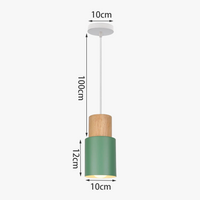 Suspension nordique en bois et métal - Vert éclatant