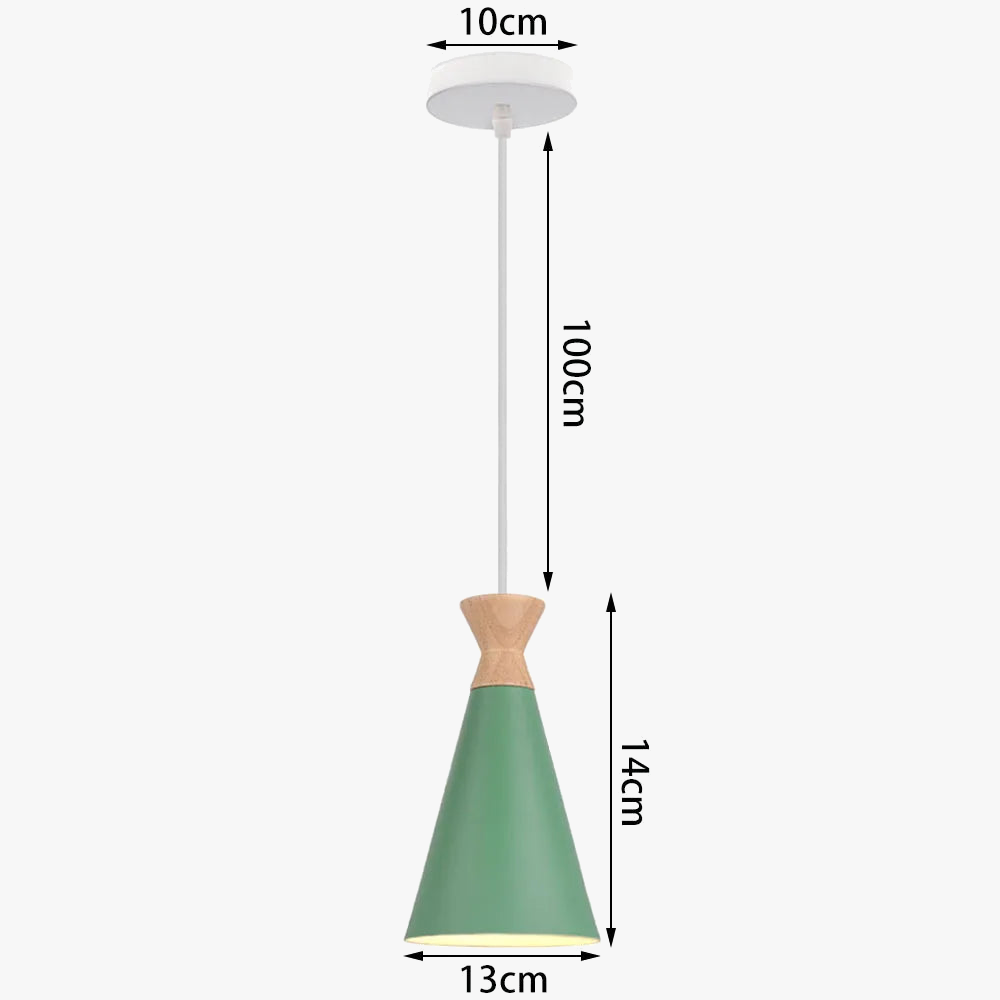Suspension nordique en bois et métal - Vert éclatant