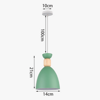 Suspension nordique en bois et métal - Vert éclatant