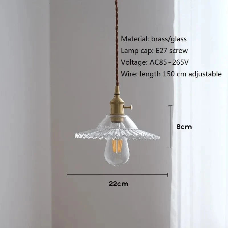 Suspension Nordique Vintage en Verre et Laiton de Luxe. | Marco Lucetti Transparent