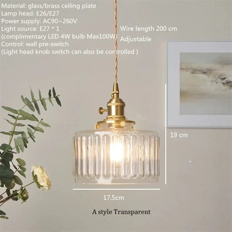 Suspension nordique vintage rustique en cuivre Wabi-Sabi Luminaire - Édition Limitée | Marco Lucetti A transparent / 4WLED (Max100W) / CHINE