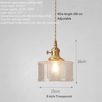 Suspension nordique vintage rustique en cuivre Wabi-Sabi Luminaire - Édition Limitée | Marco Lucetti B transparent / 4WLED (Max100W) / CHINE