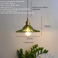 Suspension nordique vintage rustique en cuivre Wabi-Sabi Luminaire - Édition Limitée | Marco Lucetti C vert / 4WLED (Max100W) / CHINE