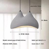 Suspension Nordique Wabi Sabi LED - Design Restaurant Style Crème Maison Décoration | Marco Lucetti Gris ciment / Lumière chaude 3000K