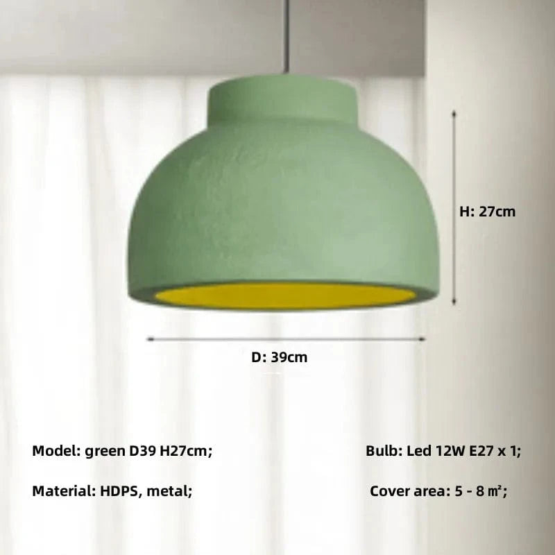 Suspension Nordique Wabi Sabi Style - Lumières LED modernes - Crème Vert/Jaune E27 | Marco Lucetti Vert D39cm / Lumière blanche 6500K