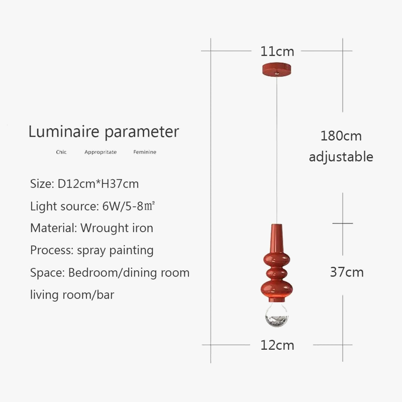 Suspension nordiques en fer chenille minimaliste - Collection Scandinave Luxe