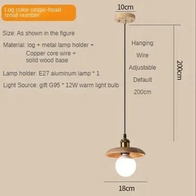 Suspension NordiWood en bois massif | Marco Lucetti Bûche -18CM / 110V / Blanc froid
