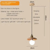 Suspension NordiWood en bois massif | Marco Lucetti Bûche -18CM / 110V / Blanc froid