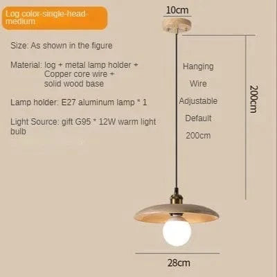 Suspension NordiWood en bois massif | Marco Lucetti Bûche -28CM / 110V / Blanc froid