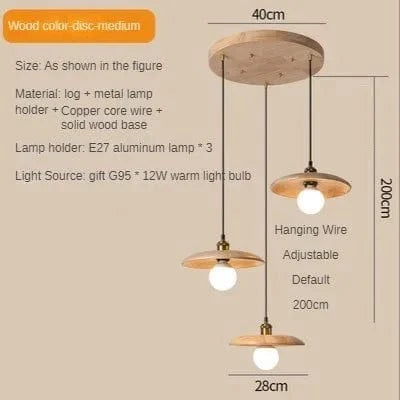 Suspension NordiWood en bois massif | Marco Lucetti C / 110V / Blanc froid