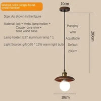 Suspension NordiWood en bois massif | Marco Lucetti Noyer -18CM / 110V / Blanc froid