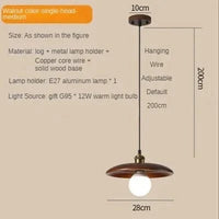 Suspension NordiWood en bois massif | Marco Lucetti Noyer -28CM / 110V / Blanc froid