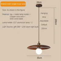 Suspension NordiWood en bois massif | Marco Lucetti Noyer -35CM / 110V / Blanc froid