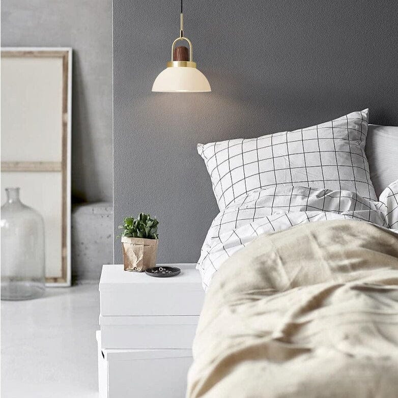 Suspension Ona : Élégance LED en verre et bois | Marco Lucetti