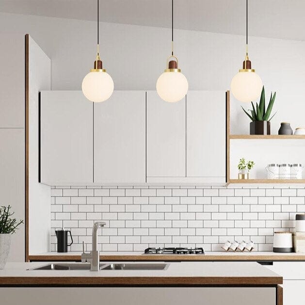 Suspension Ona : Élégance LED en verre et bois | Marco Lucetti