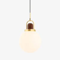 Suspension Ona : Élégance LED en verre et bois | Marco Lucetti B - D20cm / Chaude
