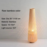 Suspension Osier Bambou Vintage | Marco Lucetti Couleur bambou brut / Lumière chaude