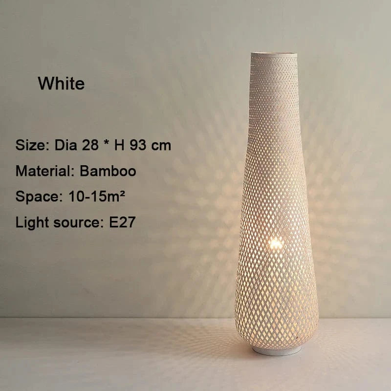 Suspension Osier Bambou Vintage | Marco Lucetti Couleur blanche / Lumière chaude