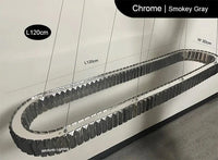 Suspension ovale en cristal de luxe - Collection Prestige | Marco Lucetti Chromé Smokey L120cm / Intensité variable avec Romote