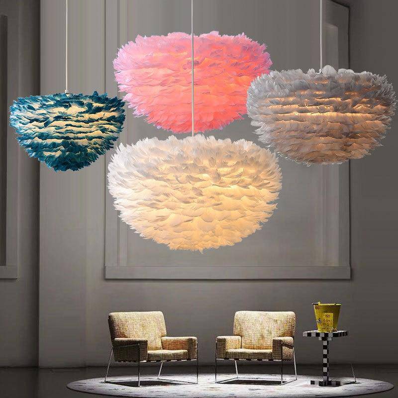 Suspension ovale en plumes de luxe "Father" | Marco Lucetti