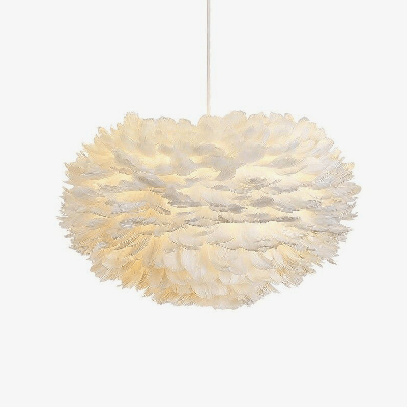 Suspension ovale en plumes de luxe "Father" | Marco Lucetti Blanc / 30cm