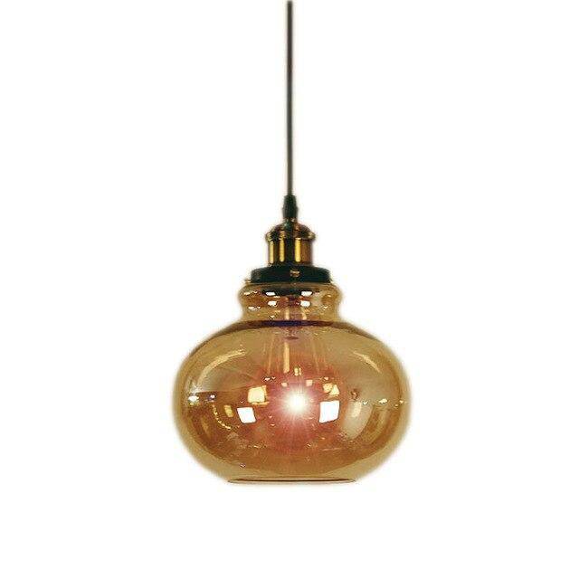 Suspension ovale en verre ambré - EuroGlass | Marco Lucetti