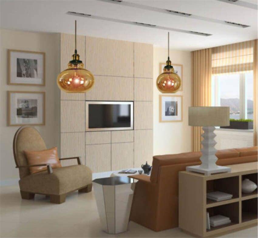 Suspension ovale en verre ambré - EuroGlass | Marco Lucetti