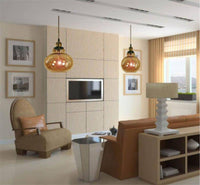 Suspension ovale en verre ambré - EuroGlass | Marco Lucetti