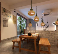 Suspension ovale en verre ambré - EuroGlass | Marco Lucetti