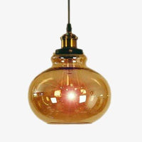 Suspension ovale en verre ambré - EuroGlass | Marco Lucetti