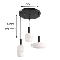 Suspension ovale en verre blanc Valette | Marco Lucetti I