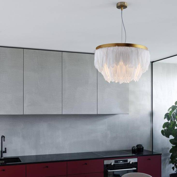 Suspension ovale LED en plumes colorées Hangly Light | Marco Lucetti