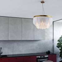 Suspension ovale LED en plumes colorées Hangly Light | Marco Lucetti