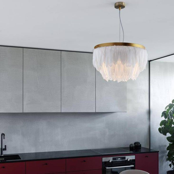 Suspension ovale LED en plumes colorées Hangly Light | Marco Lucetti