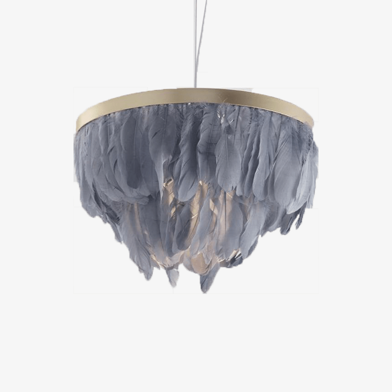 Suspension ovale LED en plumes colorées Hangly Light | Marco Lucetti