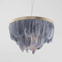 Suspension ovale LED en plumes colorées Hangly Light | Marco Lucetti 40cm / Gris